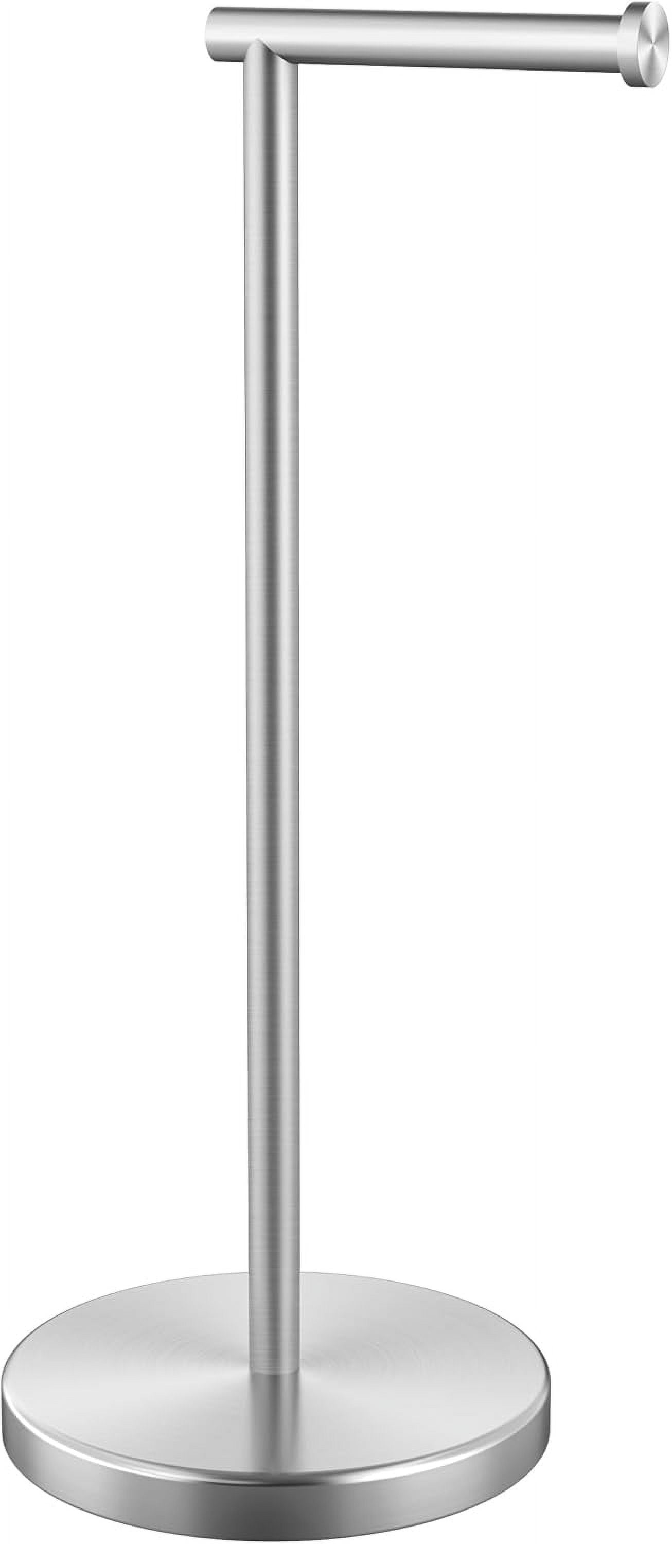 Toilet Paper Holder Stand with Weighted Base, 26" H (Taller Version) Free Standing Toilet Paper Roll Holder for Bathroom, Rustproof, BPH283S66-BK