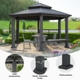 thumbnail image 3 of Jocisland 13X15 FT Hardtop Gazebo, Hexagon Metal Patio, Double Roof Pavilion with Aluminum Foot, 3 of 10
