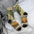 thumbnail image 5 of Fuzoiu Vintage Garlic Bread Illustration Print Athletic Crew Socks for Men & Women,Casual Crew Socks,Above Ankle Crew Socks for Business, Casual, 5 of 6
