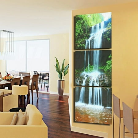 Large Living Room Art 3 Cascade Large Waterfall Framed Print Painting Canvas Wall Art Picture Home Decorate Living Room ()
