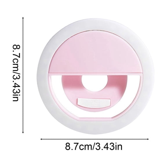 YYUZH Clip On Ring Light for Mobile Phone with USB Rechargeable Battery 3 Brightness Levels for Selfie Video Conference and Content Creation