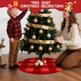 thumbnail image 5 of 30 Inch Christmas Tree Skirt – Velvet Plush Tree Mat, Soft Thickened Polyester with Red Ties, Single-Sided Printing, Available in 30in/36in/48in, Perfect for Holiday Xmas Tree Decoration, 5 of 7