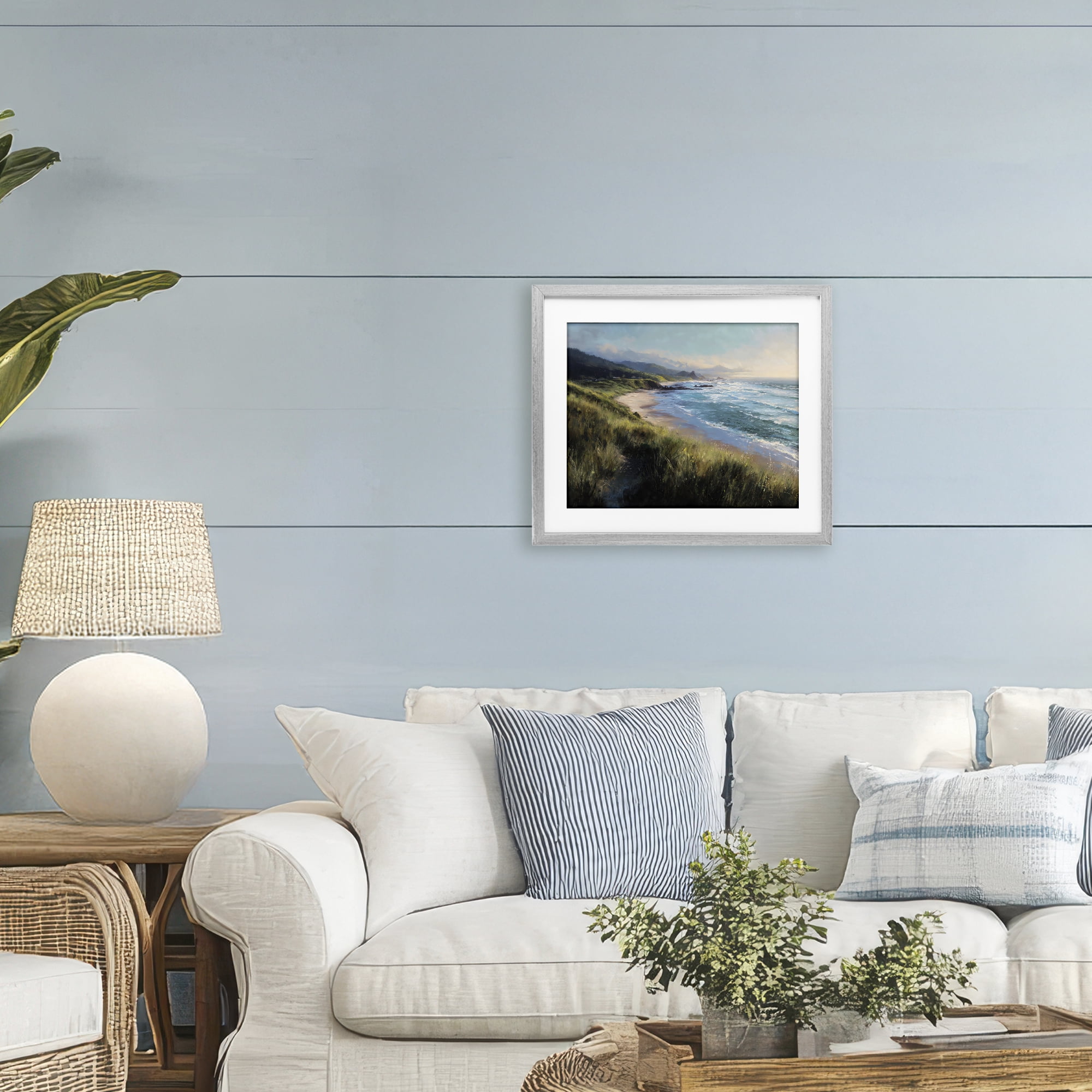 Stupell Industries Nature's Coast in Morning Light Gray Framed Print Under Glass, design by Franklyn Gregory