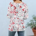 thumbnail image 6 of CYMMPU Vintage Floral Printed 3/4 Length Sleeve Shirts Business Work Blouses Basic Tees Button up Scoop Neck Fashion Tunic Tops Summer Fall 2025 Clothes for Women White XXL, 6 of 7