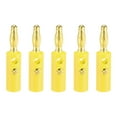 thumbnail image 2 of Uxcell 4mm Banana Speaker Cable Screw Plugs Connectors Yellow Jack Connector 5 pack, 2 of 5