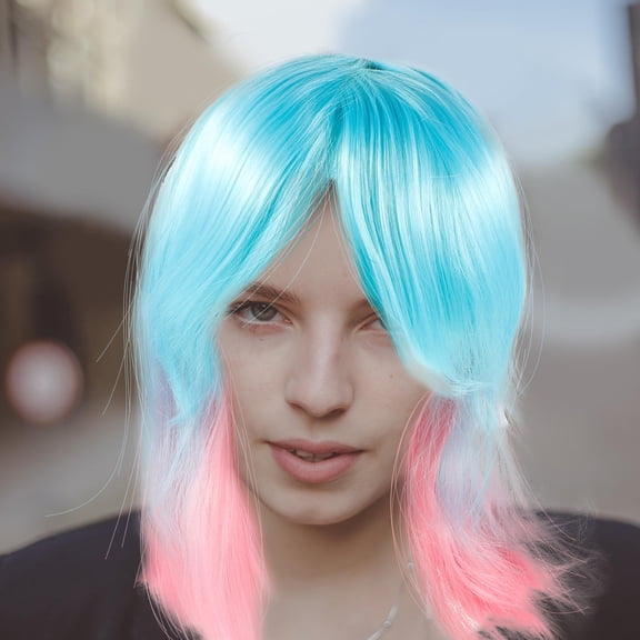 FENGGUIQU Clown Wigs Wig Gradient Fiber  Fun 1Set