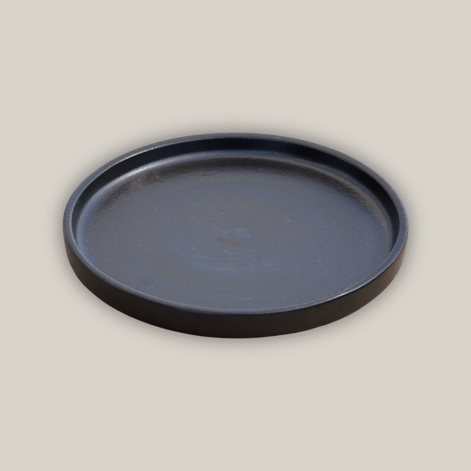 Round | Black Ceramic Plant Saucer | High Fired Ecofriendly Clay - Sizes 8"-19.5" - FREE SHIPPING (17.5"W, Black)