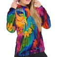 thumbnail image 5 of Yiaed Vibrant Parrot Splash Art Print Womens Casual Hoodies Crew Neck Long Sleeve Sweatshirts With Pocket Pullover Tops Women's Hooded Sweatshirt-Medium, 5 of 5