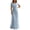 Light Blue, variant on EliteGoogv Womens Evening Dresses Cowl Neck Short Sleeve Maxi Dresses For Women Ruched Bodycon Fit Summer Dresses Party Wedding Guest Dresses Navy