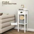 thumbnail image 4 of HOMCOM 2-Tier Side Tables with Drawer, Narrow End Tables with Bottom Shelf, for Living Room, Set of 2, White, 4 of 9