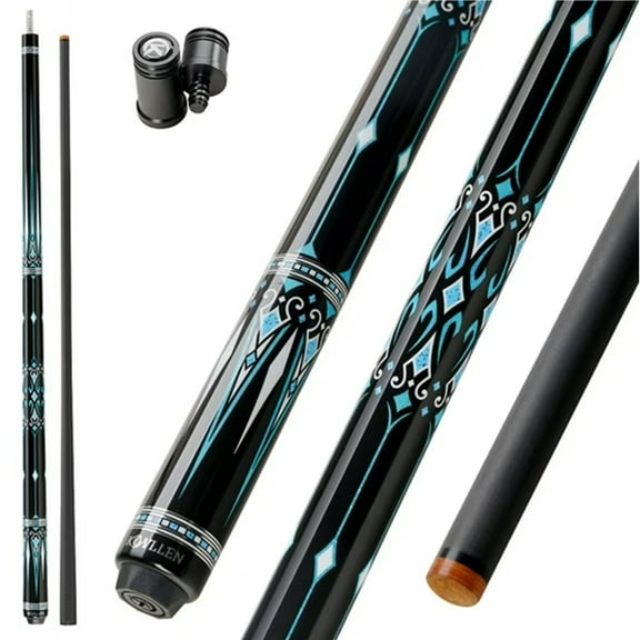 KONLLEN KL-15WBF Series Carbon Fiber Pool Cue Stick Professional Cues Leather Wrap/Wrapless Full Carbon Technology Low Deflection Billiard Cue Stick 147cm 12.5mm Tip