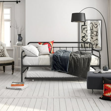 Black Daybed Trundle - Better Homes and Gardens Kelsey Metal Daybed & Trundle, Multiple Colors