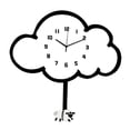 thumbnail image 4 of Reloj de pared de madera con forma de nube, sin tictac, pieza decorativa para espacios habitables. con péndulo, 4 of 9