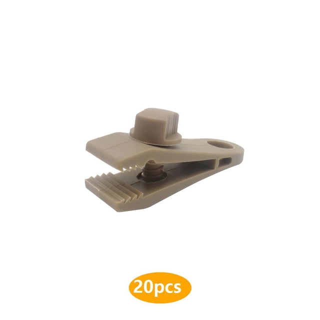 Naiovety Paquete de 20 pinzas para lona, portátiles, reutilizables, desmontables, de Color sólido, para interior y exterior, para acampar, carpas Caqui Naiovety OD022567-02
