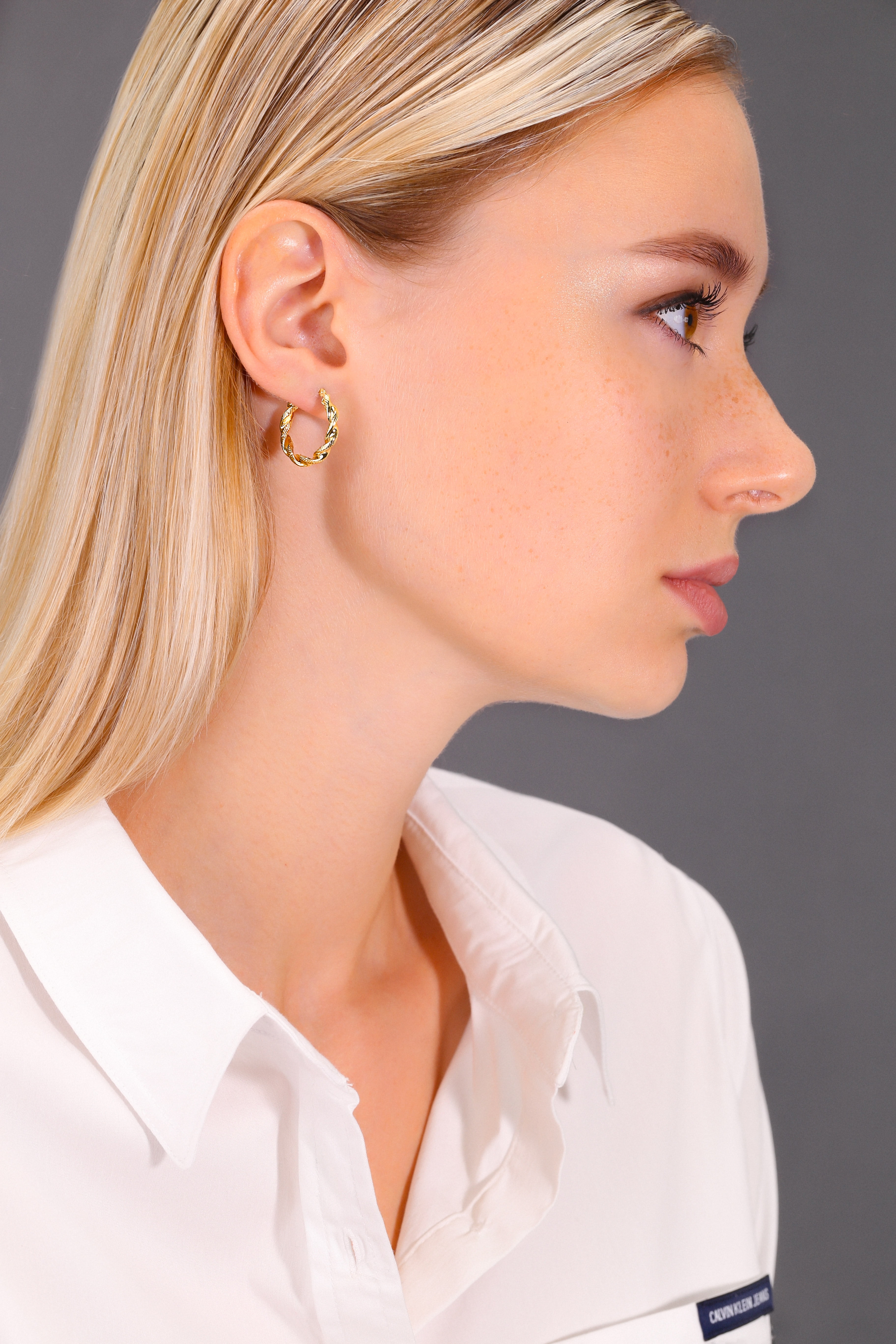 Tilo Jewelry 14K Yellow Gold Twisted Rope Chunky Hoop Earrings with Diamond-Cut Engraved (21mm) for Women & Unisex