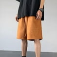 thumbnail image 5 of PEASKJP Sport Shorts pour Men Coupe Droite Extensible 4 Directions Short Taille Extensible avec Grandes Tailles, Orange L, 5 of 5