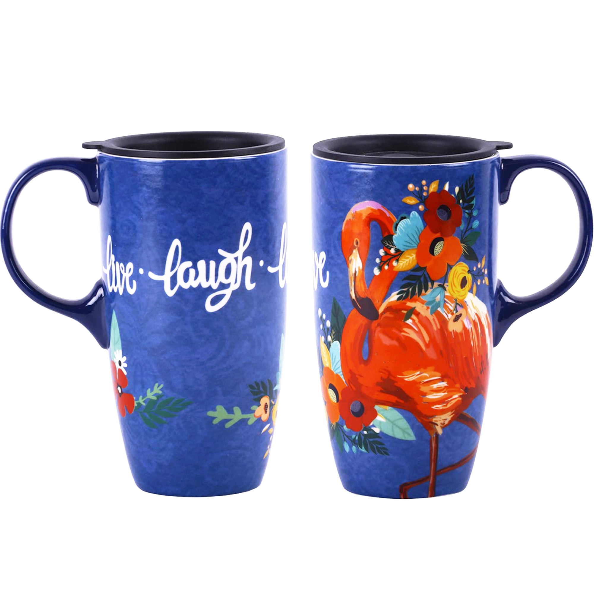 European Retro Ceramic Tall Cup Blue Coffee Mug With - Temu