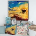 thumbnail image 3 of Abstract Boat At The Ocean Horizon During Sunset 36 in x 36 in Framed Painting Canvas Art Print, by Designart, 3 of 4