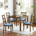 thumbnail image 6 of Blue Pioneer Flower Seat Covers for Dining Room Chairs Set Of 4,Stretch Printed Washable Chair Seat Cover with Elastic Ties and Button,Removable Waterproof Couch Cushion Covers, 6 of 6