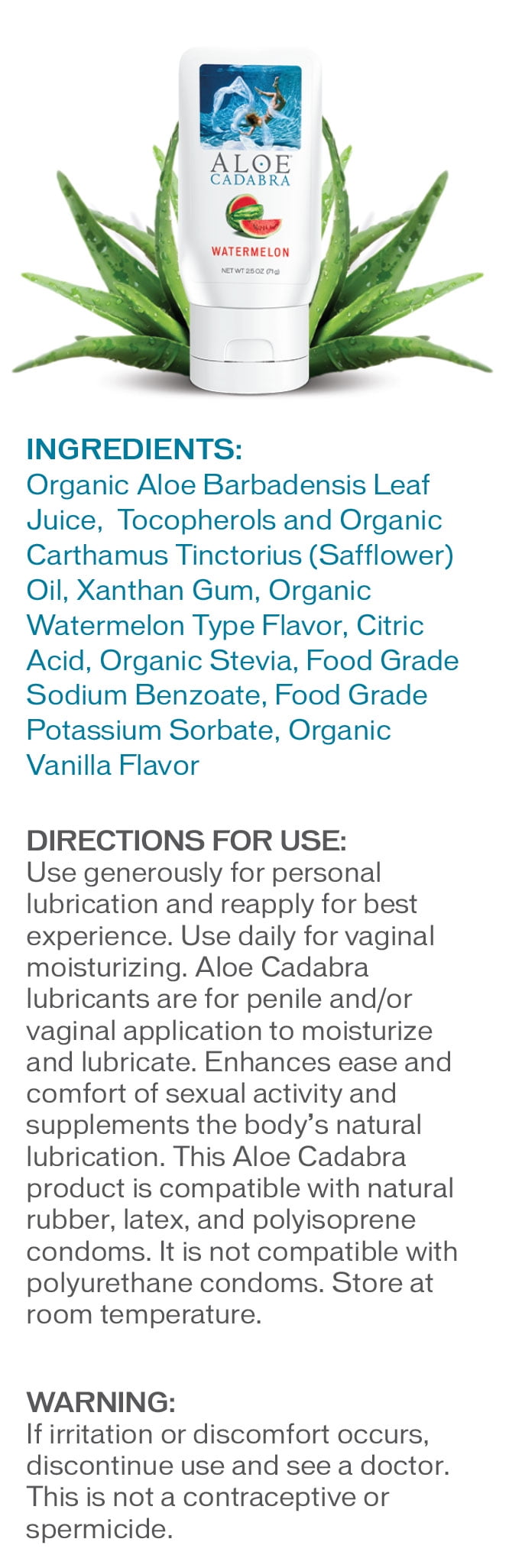Aloe Cadabra Watermelon Flavored Personal Lube, Barbados