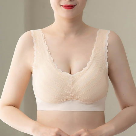 Juslio Minimizer Bras for Women Full Coverage Athletic Wirefree Breathable Solid Vest Breasted Bra
