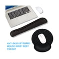 thumbnail image 2 of 1 Set Keyboard Wrist Pad Waterproof Ergonomics Design Breathable Super Soft Support Wrist Rubber Mouse Cushion with Keyboard Wrist Pad Set - Black Round, 2 of 5