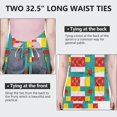 thumbnail image 6 of Pioneer Flower Floral Print Pattern Apron for Women and Men, Cotton Linen Waterproof with Pockets, Adjustable, 33x27 Inch for Kitchen, Gardening, BBQ, Salon, 6 of 6