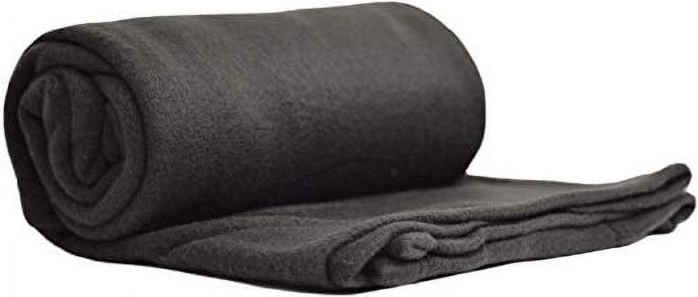 Single Solid Color Hypoallergenic 60”L x 50”W Fleece Throw Blanket for Fall, Winter, Spring, Summer, Men, Women, Children & Pets in Black