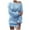 Blue, variant on Aoochasliy Fall Dresses for Women Fall Fashion Casual Off-the-shoulder Lantern Sleeve Knit Sweater Dress