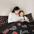 thumbnail image 5 of Manfei Boys Girls Love Heart Print 2pcs Bedding Comforter Set,Romantic Lover Couple Twin Comforter Sets,Valentine's Day Breathable Bedding Set,Super Cozy Room Decor,Reversible, 5 of 8