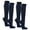 Black / Blue, variant on Womens 0.5 Inch Thin Stripe Cotton Knee High Socks Black Red 2 Pairs (Womens)