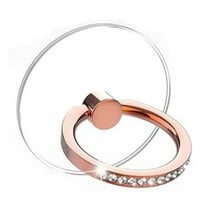 Transparent Phone Ring Stand - 360Â° Rotation, Rhinestone Decor, Strong Adhesive - for Smartphones/Tablets, Anti- Grip, 6g Lightweight