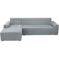 thumbnail image 1 of Fundas de sofá seccionales, funda de sofá antideslizante en forma de L con material súper elástico para sofás gris humo, que ofrece durabilidad cómoda y fácil instalación, 1 of 5