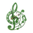 thumbnail image 2 of deevoka Wall Clock Musical Note Design Acrylic Silent for Office Bedroom Living Room Green, 2 of 9