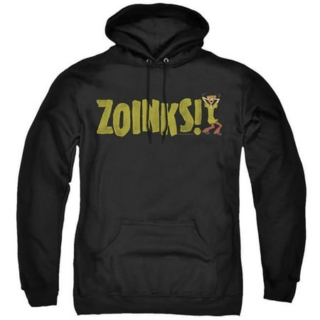 Trevco Sportswear SD129-AFTH-5 Scooby Doo & Zoinks Adult Pull Over Hoodie, Black - 2X