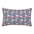 thumbnail image 3 of Salouo happy Skull rose Print Print Pillow Case Cover,Wrinkle-Free Bed Pillow Cover Pack of 1 Home Decor Fade-Resistant and Stain-Resistant ,Pillows Not Included -16"x24", 3 of 8