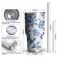 thumbnail image 6 of 30oz Blue Pioneer Flower and Bird Tumblers Stainless Steel Tumbler with Lid and Straw,Vacuum Insulated Double Wall Travel Tumbler Cups Mug with Cleaning Brush for Coffee,Tea, 6 of 7
