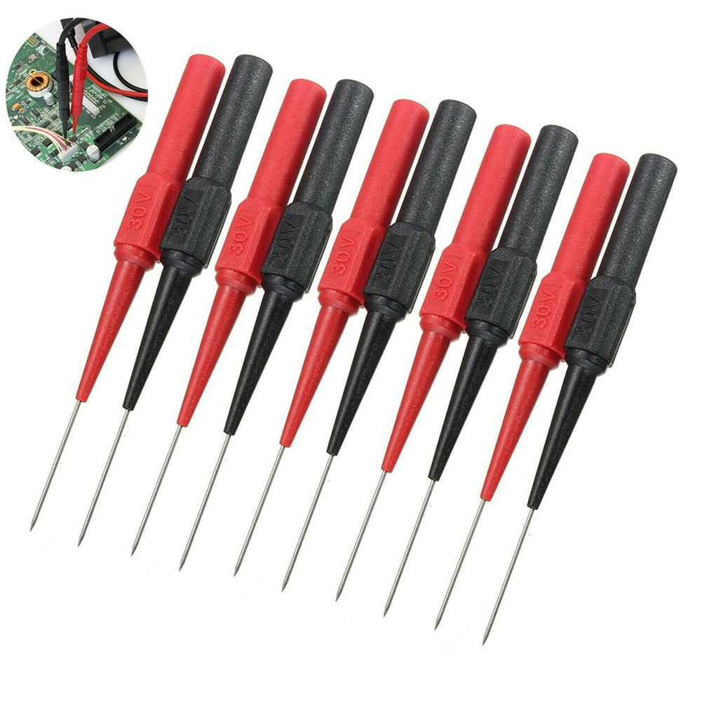 4pcs Multimeter Testing Lead Fluke Extention Back Probes Sharp Needle Micro Pin 