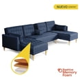 thumbnail image 3 of Sala Modular Doble Chaise Makora Boyd con Memory Foam y Respaldo Ajustable Lino Azul, 3 of 8