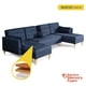 thumbnail image 3 of Sala Modular Doble Chaise Makora Boyd con Memory Foam y Respaldo Ajustable Lino Azul, 3 of 8
