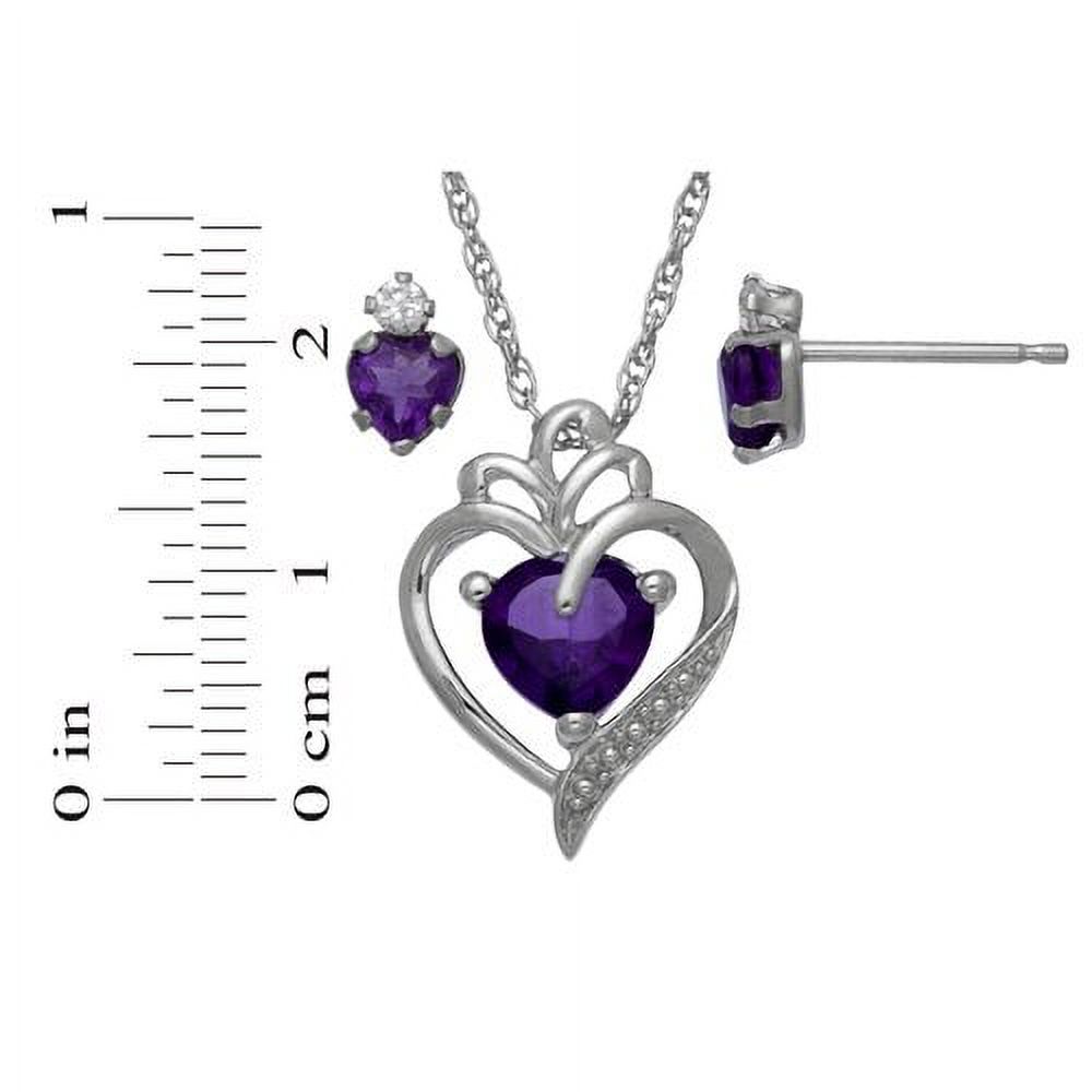 Brilliance Fine Jewelry Simulated Amethyst and Cubic Zirconia Set in Sterling Silver