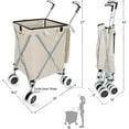 thumbnail image 5 of Wellmax WM99100 Series Folding Shopping Cart with Wheels, Grocery Cart with Removable Canvas with Cover, Lightweight Utility Cart for Groceries and Laundry - Holds up to 120 lbs White, 5 of 7