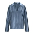 thumbnail image 5 of Craaazy Business Shirts for Women Loose Lapel V-neck Long Sleeve Tops Gifts, 5 of 9