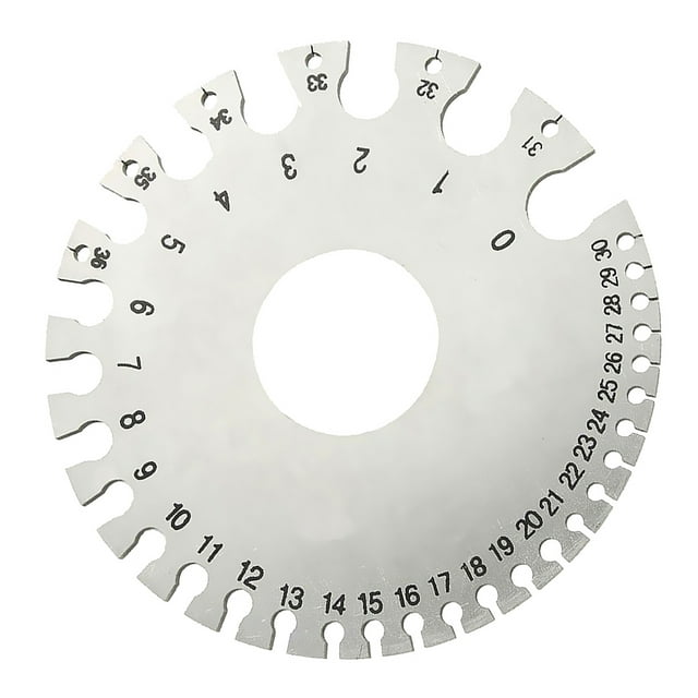 Regla de espesor de alambre medidor 0 a 36 Lámina metálica plateada estándar Latón