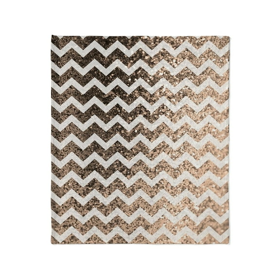 CafePress - Glitter Bling Sparkly Chevron Patter Throw Blanket - Soft Fleece Throw Blanket, 50"x60" for All Ages