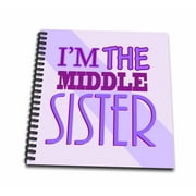 3dRose Im the Middle Sister Purple - Mini Notepad, 4 by 4-inch