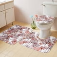 thumbnail image 4 of Red Flowers Bathroom Rugs Set Spring Watercolor Gradient Red Dandelion Floral Plant Non Slip Absorbent Soft Bath Mats 3 Piece Set with Bathroom Rug, U-Shaped Floor Mat, Toilet Seat Cover Large Size, 4 of 9