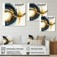 thumbnail image 4 of Designart Blue And Gold Swirl Abstract III Canvas Wall Art, 4 of 5