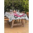 thumbnail image 2 of Outdoor Tablecloth with Umbrella Hole and Zipper, Pink Love Rectangle Table Cloth 60x84 Inch Waterproof Tablecloth, Valentine's Day Postmark Mails Retro Gray Picnic Table Cover for Patio Camping, 2 of 7