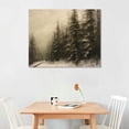 thumbnail image 2 of JRXY  Winter Pine Forest Christmas Painting Nature Art Rustic Landscape Wall Art Framed Canvas Vintage Classic Wall Art Farmhouse Paintings Vintage Wall Art for Home Room Bathroom Decor  16x12in, 2 of 4
